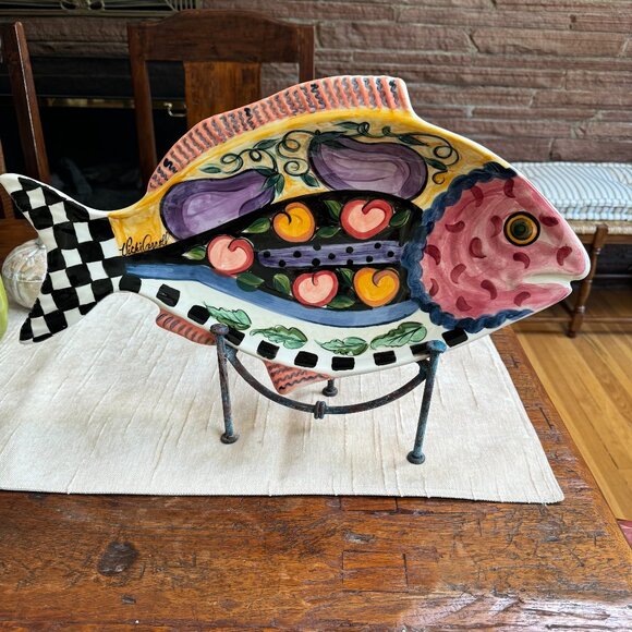 Signed Vintage Vicki Carroll Fish Platter